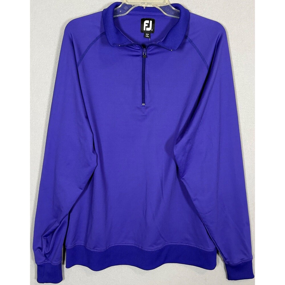 FootJoy 1/4 Zip Men L Purple  Performance Golf Mid Layer Stretch Pullover
